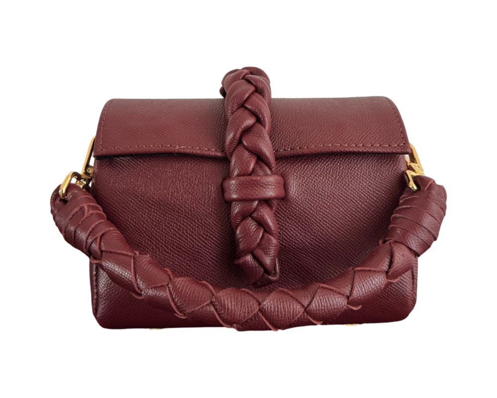 NANYA - MINI BAG 
WITH CHAIN AND LEATHER ATTACHED STRAP - WINE - Image 2