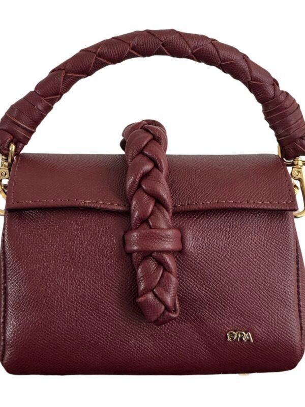 NANYA - MINI BAG 
WITH CHAIN AND LEATHER ATTACHED STRAP - WINE