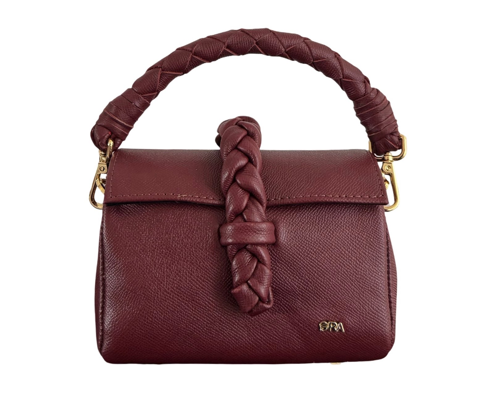 NANYA - MINI BAG 
WITH CHAIN AND LEATHER ATTACHED STRAP - WINE