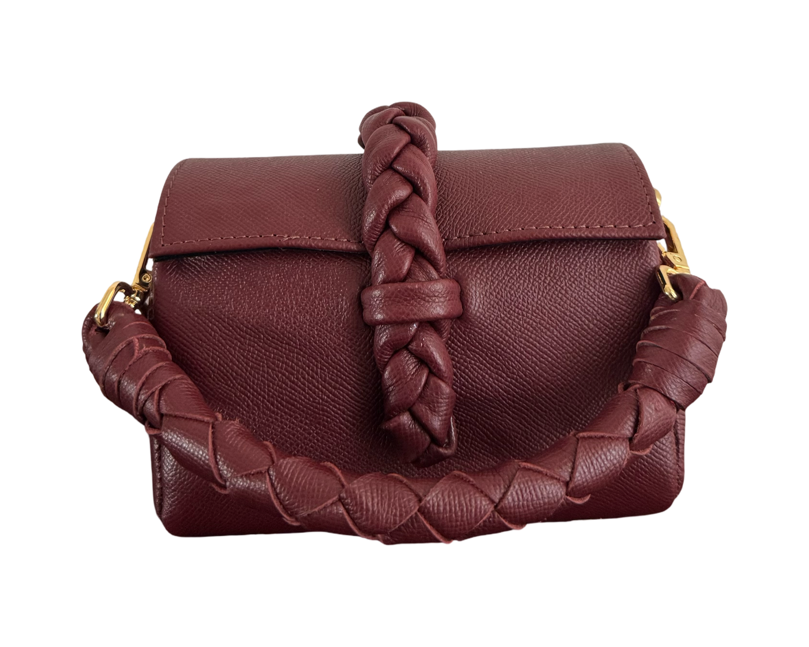 NANYA - MINI BAG 
WITH CHAIN AND LEATHER ATTACHED STRAP - WINE - Image 3