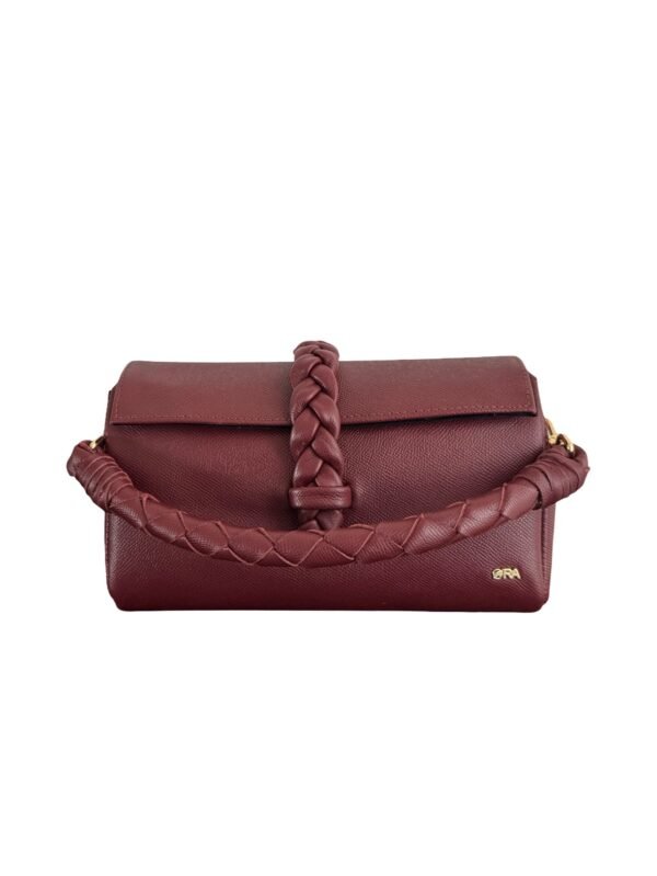 NANYA - MIDI BAG 
WITH CHAIN AND LEATHER ATTACHED STRAP - WINE