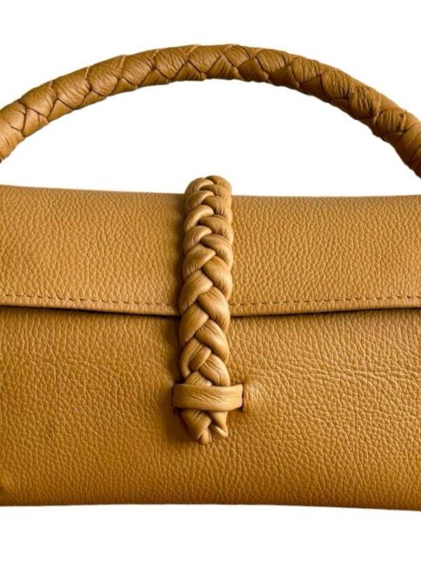 NANYA - MIDI BAG                                            WITH CHAIN AND LEATHER ATTACHED STRAP - LIGHT BROWN