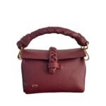 NANYA - MINI BAG WITH CHAIN AND LEATHER ATTACHED STRAP - WINE