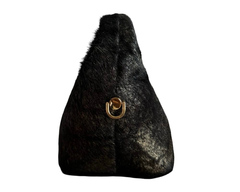 Nelo Bag, MINI
Fur-on hide skin, Black and grey. - Image 2