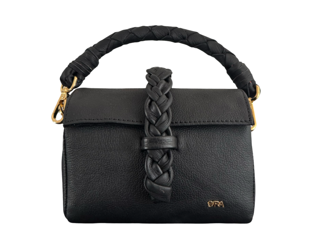 NANYA - MINI BAG 
WITH CHAIN AND LEATHER ATTACHED STRAP - BLACK - Image 2