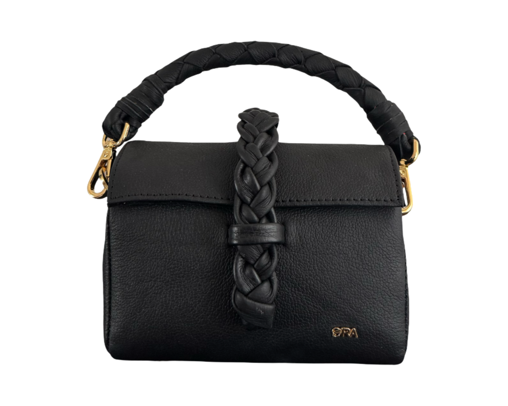 NANYA - MINI BAG 
WITH CHAIN AND LEATHER ATTACHED STRAP - BLACK - Image 3