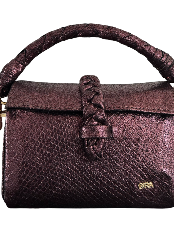 NANYA - MINI BAG 
WITH CHAIN AND LEATHER ATTACHED STRAP - PURPLE
