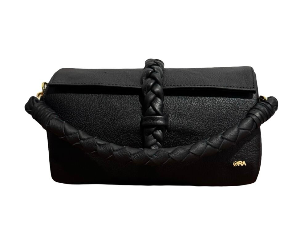 NANYA - MIDI BAG 
WITH CHAIN AND LEATHER ATTACHED STRAP - BLACK - Image 2