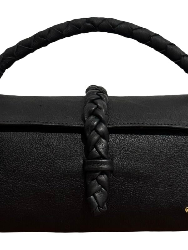 NANYA - MIDI BAG 
WITH CHAIN AND LEATHER ATTACHED STRAP - BLACK