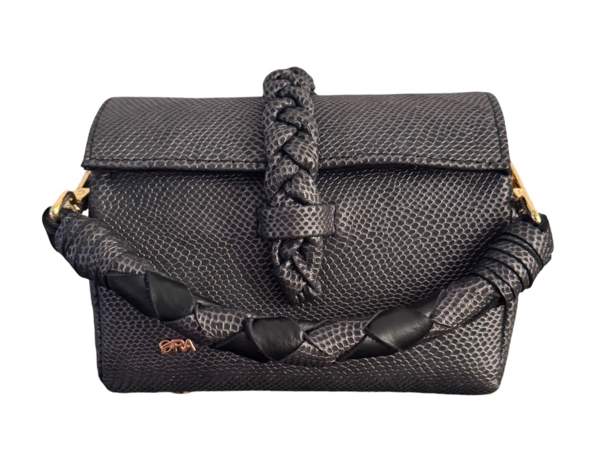 NANYA - MINI BAG
WITH CHAIN AND LEATHER ATTACHED STRAP - GREY
