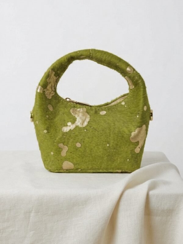 Nelo mini hair-on-hide lemon and gold