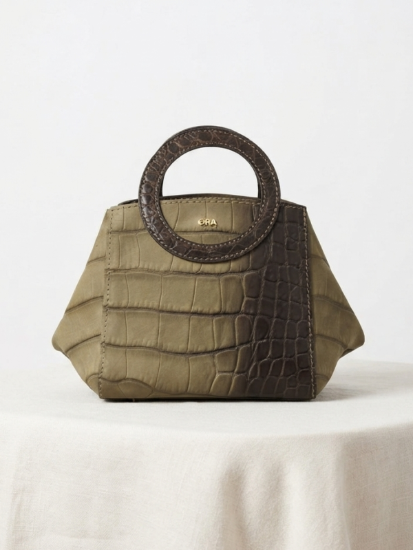 Nola Bijou | Alligator Embossed Brown