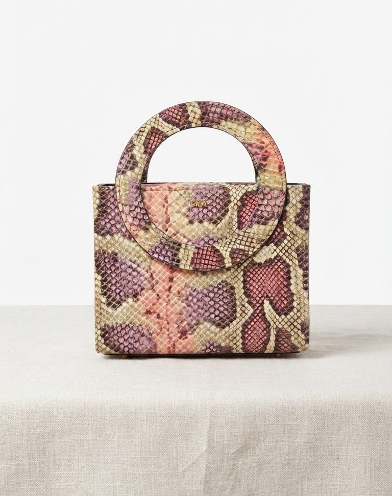 Oma Mini | Snake Print Embossed Skin